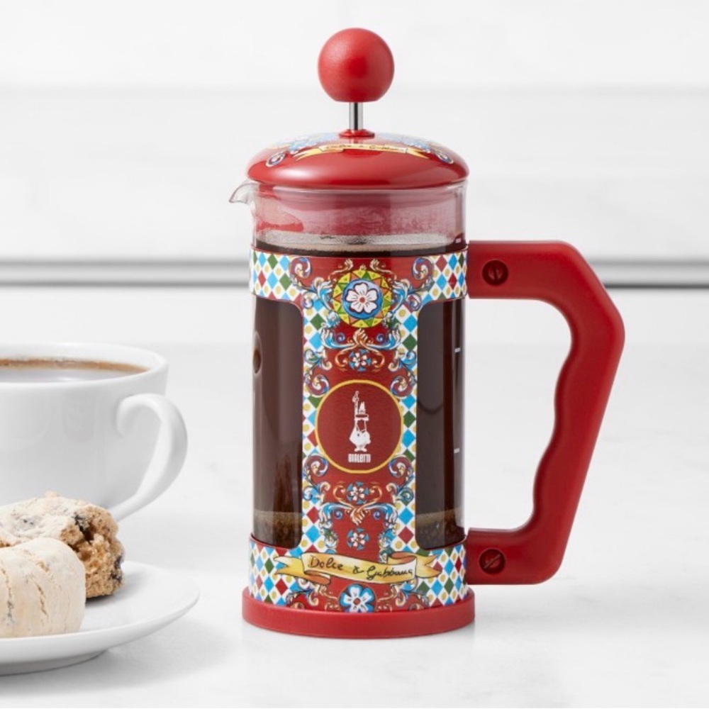 Dolce & Gabbana Red Caretto Bialetti French Press Coffee Maker 8 cups